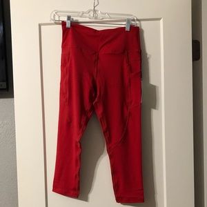 Red Pocket Leggings